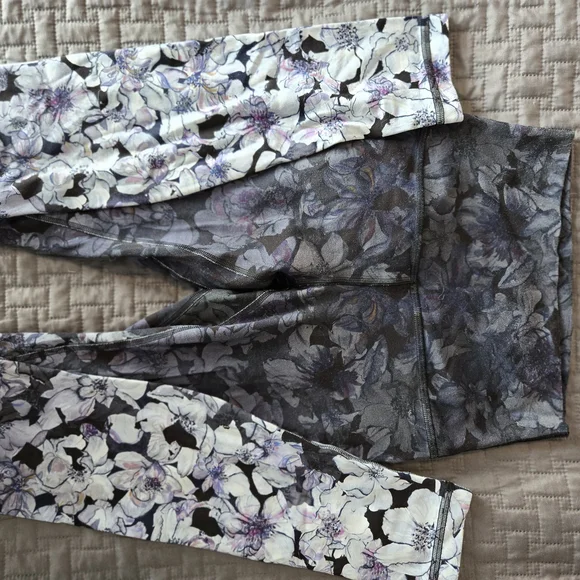 lululemon athletica Black and Purple Floral Leggings - Picture 2 of 4